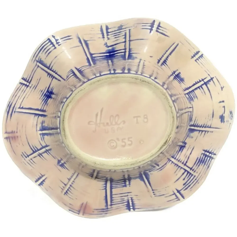 Hull Pottery T8 Blossom Flite Basket Vintage1955 9.25
